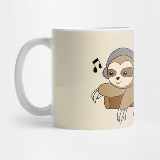 Sloth with Headphones Mug